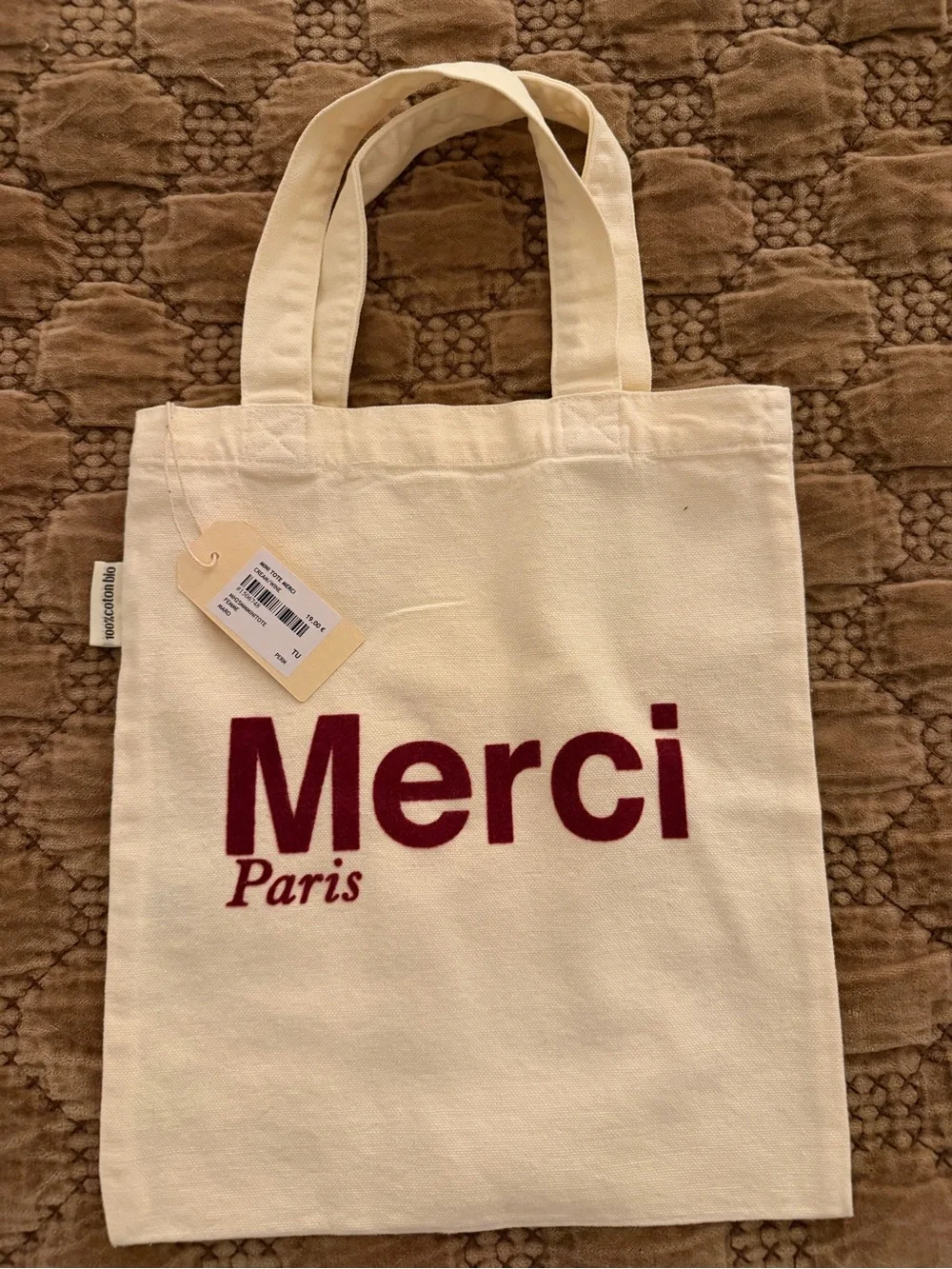 Canvas Tote Bag with Burgundy 